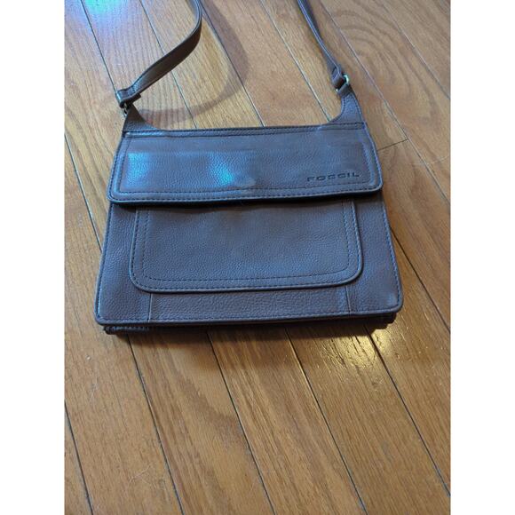 Fossil Vintage 90s Y2K Brown Leather Crossbody Bag - Picture 3 of 6